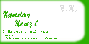 nandor menzl business card